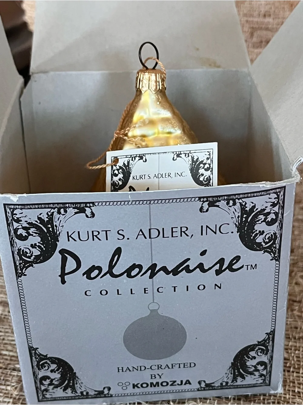 Polonaise Gold Pyramid Holiday Ornament